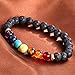 Creativelife Natural Agate 8mm Lava Energy Stone Colorful Beads Bracelet