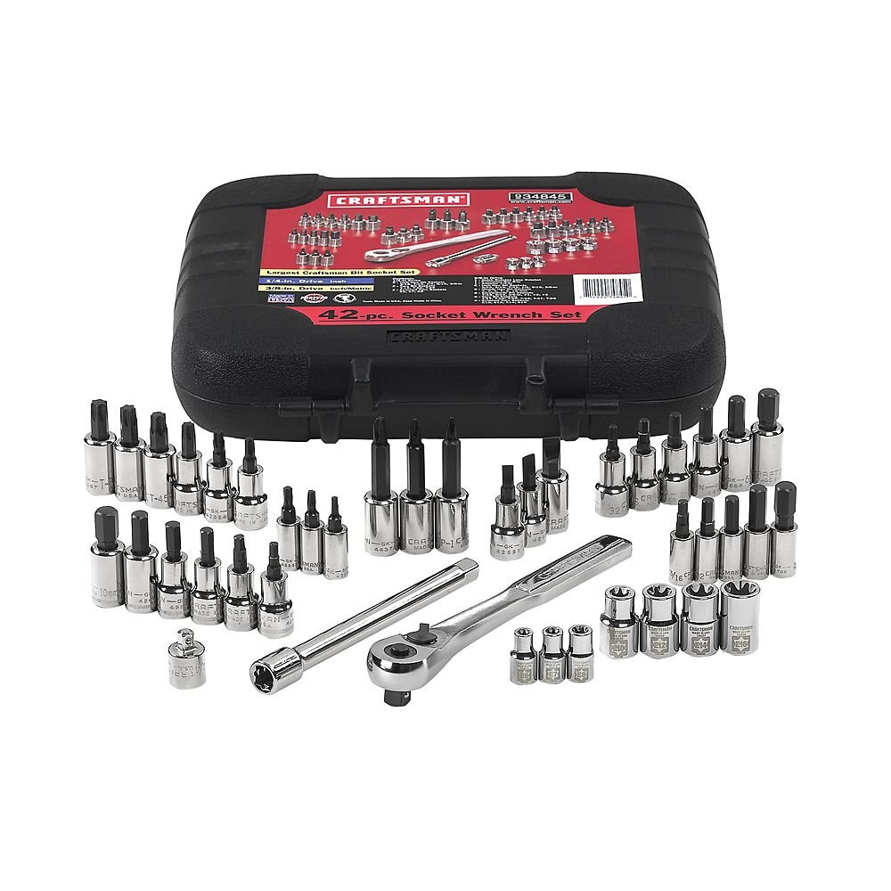 42 Piece Torx Bit Socket Wrench Full Set Craftsman Power Hand Tools
