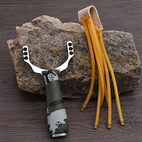 New Outdoor Hungting Slingshots Aluminium Alloy Camouflage Bow Catapult Powerful