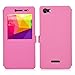 BLU Life XL case, KuGi BLU Life XL case - MX style ultra-thin PU Leather Case for BLU Life XL - LTE 5.5 inch smartphone. (Rose)