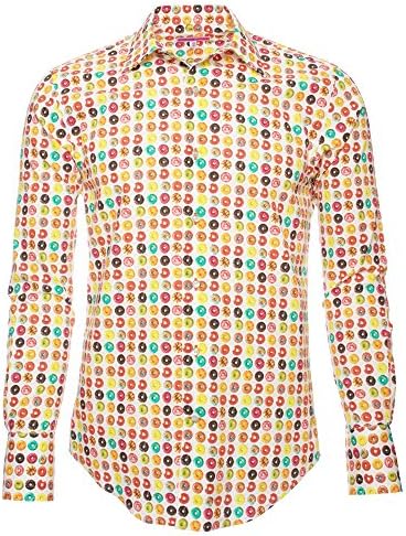 Coton Doux Men's Regular Shirt Donuts