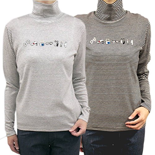 ピッコーネ スタジオ ピッコーネ STUDIO PICONE レディース プルオーバー 長そで ハイネック ストレッチ グレー/ブラック(黒) サイズ：38(M/9号)/40(L/11号) (pico-w16aw08s)