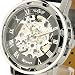 ESS Men's Black Dial Leather Strap Luxury Stainless Case Hand-Wind Up Mechanical Wrist Watch WM090