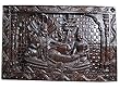 Carved Panel Vishnu Lakshmi Lying on Sheshnag Decorative Wall Sculpture