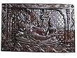 Carved Panel Vishnu Lakshmi Lying on Sheshnag Decorative Wall Sculpture