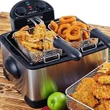 Secura 4.2L/17-Cup 1700-Watt Stainless-Steel Triple-Basket Electric Deep Fryer Digital Control