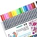 JX Rumcent GA-02 Colored Fineliner Pen,Pack of 24 Assorted Colors,Fine Point Sketch Drawing Marker Pens,Fibre Needle Tip 0.4MM