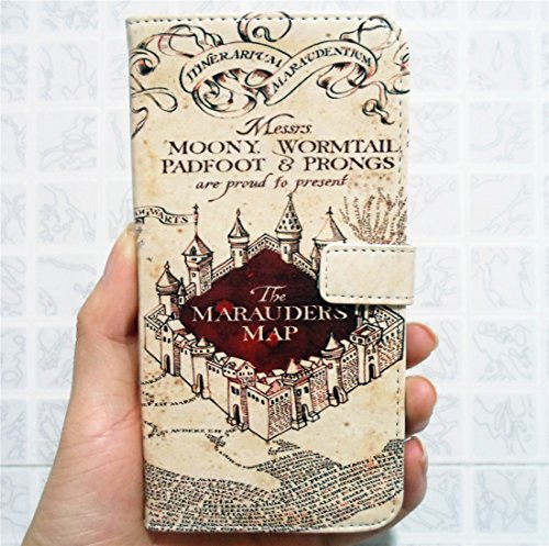 Galaxy S6 Edge Plus Wallet Case - Hogwarts Marauder's Map Pattern Slim Wallet Card Flip Stand PU Leather Pouch Case Cover For Samsung Galaxy S6 Edge Plus (5.7 inch)- Cool as Great Gift