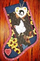 Red Hearts Applique on Roosters, Chickens, and Sunflowers Diamonds Quilt Christmas Stockings and Gifts and Parties Hanging Stockings of Quilting Cotton Fabric are Handcrafted Keepsakes Personalized with Picture Frames