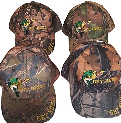 GET REEL! Camouflage Fishing Baseball Cap (Coloring May Vary) ONE CAP