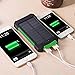 Solar Phone Charger, Grandbeing® 10000mAh Portable Battery Charger Outdoor Dual USB External Battery Pack Solar Power Bank with LED Light and Compass for iPhone iPad & Android Phones, Black Green