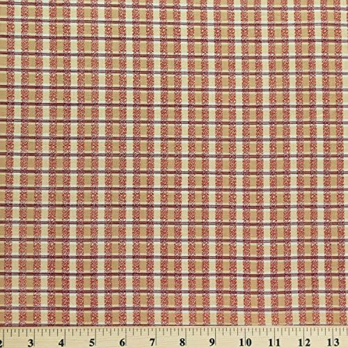 Vintage Rouge 100% Cotton Vintage Fabric Print by Designer Fay Burgos for Marcus Fabrics Lightweight ℳ 45" Width - Sold by the Yard