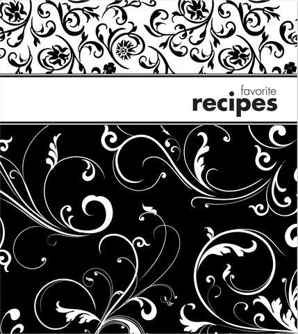 Black & White Swirls Recipe Binder Album with 20 Clear Acryl