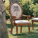 Tommy Bahama Home 01-0515-883PT Tommy Bahama Home Palm Tree Oval Back Arm Chair in Medium Antiqued B