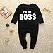 Baby Boys Girls Autumn Winter Long Sleeve I'm The Boss Cotton Romper