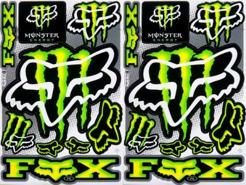2 Rockstar Energy Drink Metal Mulisha Yamaha Kawasaki ATV Helmet Motorcycle Motocross Decal Racing Sticker