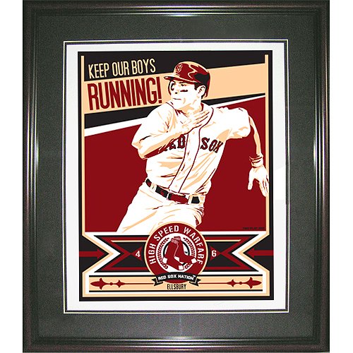 Boston Red Sox Jacoby Ellsbury Hand Made Limited Edition Screen-Print Framed With Double Mat