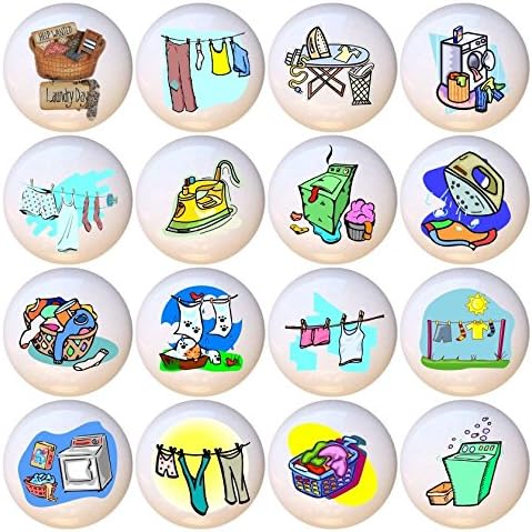 Set of 16 Ceramic Knobs - Laundry Room
