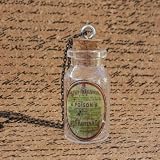 Steampunk Victorian goth Wicca witch wizard flask bottle pendant charm necklace POISON Victorian Alice in Wonderland--MINI shot bottle ODDITY sugar skull
