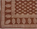 Bed Flat Sheet Block Print Cotton India Asian Decor Home Interiors Twin Size (bssht582)