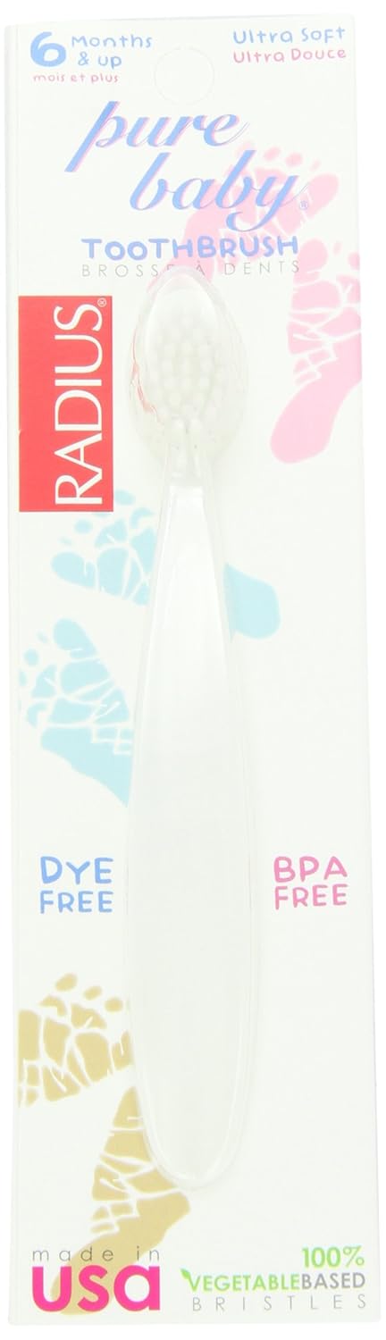 Amazon.com: RADIUS Pure Baby Toothbrush for 6 months +, Ultra Soft ...