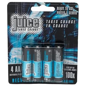 Juice AA-4 pack Rechageable Alkaline Batteries