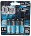 Juice Rechargeable Alkaline Batteries, Size AA, 4-Count Packages (Pack of 3)