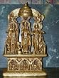 Ram Darbar with Hanuman Kneeling Hindu Gods Ram Laxman Sita Brass Sculpture Temple Murti 18"