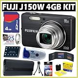 Fujifilm FinePix J150W 10MP Digital Camera (Black) & 4GB Deluxe Accessory Kit