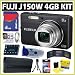 Fujifilm FinePix J150W 10MP Digital Camera (Black) & 4GB Deluxe Accessory Kit