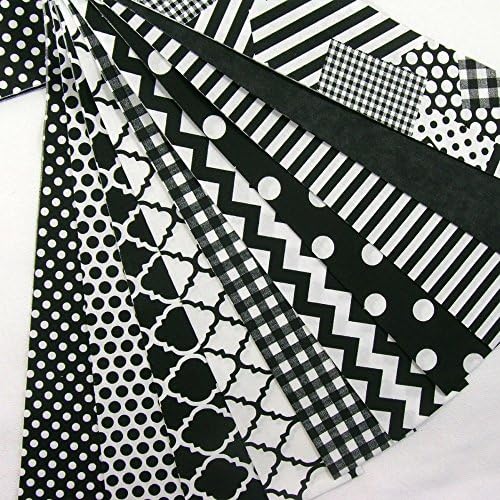 Classic Black and White Jelly Roll 20 Cotton Quilt Fabric Strips 2.5 x 44-inch