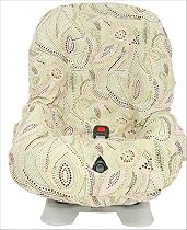 The Bumble Collection Toddler Car Seat Cover in Lemon Lime Dot