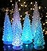 BANBERRY DESIGNS Table Top Christmas Trees - Set of 12 - LED Lighted Acrylic Christmas Trees Holiday Decoration Set of 12 Assorted Sizes 10