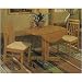 3 pc oak finish breakfast table set