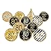 DISTINCTIVS 80th Birthday Party Favor Stickers - Gold and Black (Set of 324)