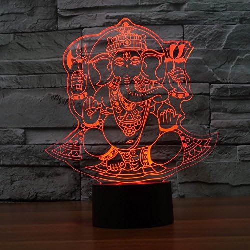 Saiam Ganesh LED RGB Touch Table Lamp for Christmas Atmosphere 3D Night Light Lampara Touch Lamp