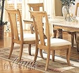 Set of 2 Dining Chairs Light Maple Finish