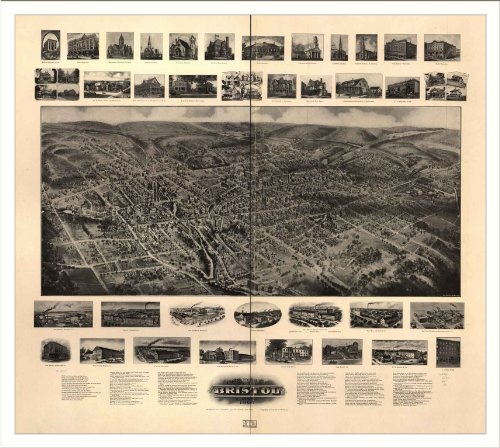Historic Bristol, Connecticut, c. 1907  Panoramic Map