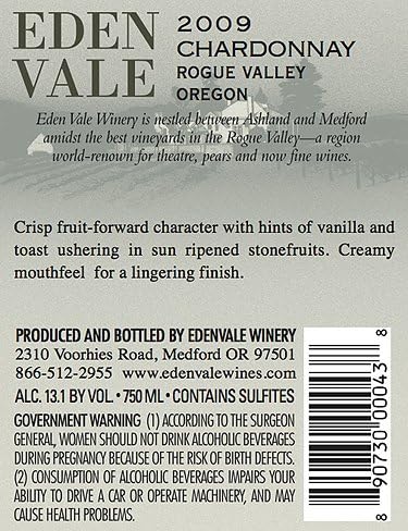 2009 Edenvale Reserve Chardonnay 750 mL