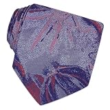 Moschino Shimmering Blue Floral Pattern Woven Silk Tie