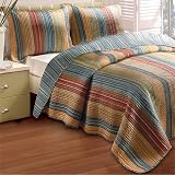 Katy Stripe Cotton Reversible Bedspread Set