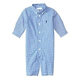 【並行輸入】RALPH LAUREN(ラルフローレン) ベビー男の子 長袖 ボタンシャツ ロンパース カバーオール 12ｍ（75サイズ）