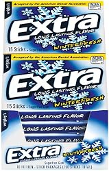 Extra Sugarfree Gum, Winterfresh, 15-Count Sticks (Pack of 20)
