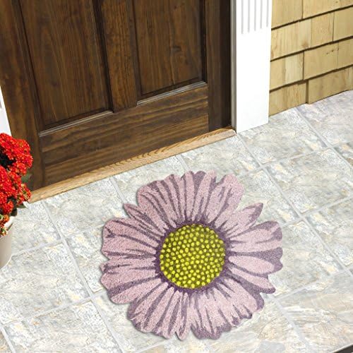 FLOWER SHAPED COIR MAT VIOLET - PVC BACKING - 23"x25"