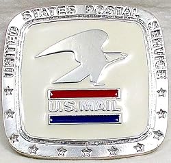 SILVER PLATED POSTAL SERVICE ENAMEL PEWTER BUCKLE (Occupation)