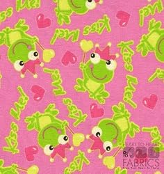 28 5" Kiss Me Frog Quilt Cotton Flannel Fabric Sqaures