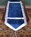 Navt Blue Velvet Table Runner / Tapestry with Silver Trim