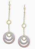 10 Karat Tri-Color Gold Four Circle Earrings