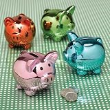 Metallic Mini Piggy Bank- Blue by Two's Company