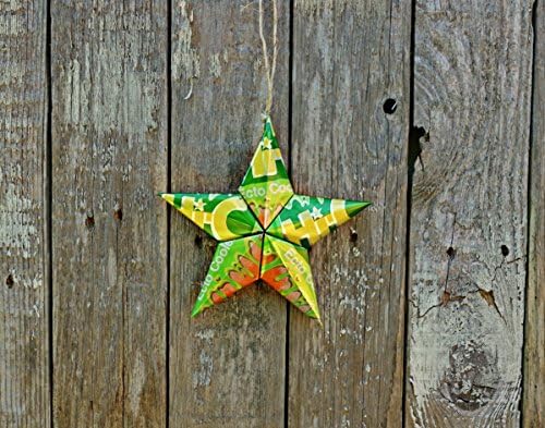 Upcycled Hi-C Ecto Cooler Soda Can Star Ornament - The Ultimate Ghostbuster Collector's Item!